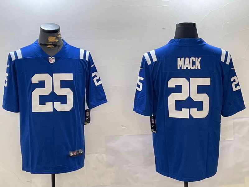 Men Indianapolis Colts 25 Mack Blue Second generation 2024 Nike Limited NFL Jersey style 1